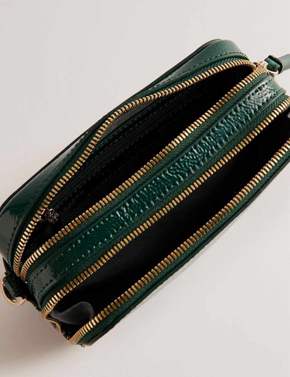 Mid-Green Ted Baker STUNWA - Patent Leather Webbing Camera Women Camera Bag | Canada  FAB-062179