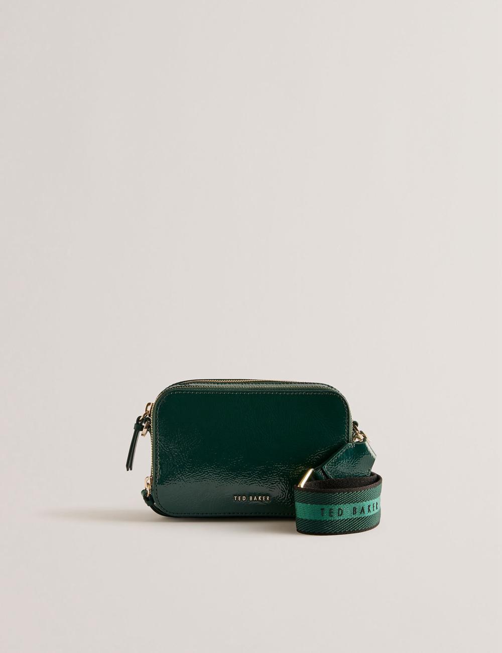 Mid-Green Ted Baker STUNWA - Patent Leather Webbing Camera Women Camera Bag | Canada  FAB-062179