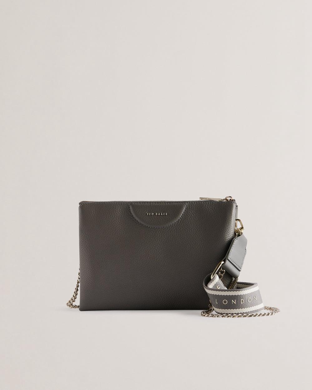 Mid-Grey Ted Baker ESILLE - Branded Webbing Crossbody Leather Women Crossbody Bags | Canada  JPR-053296