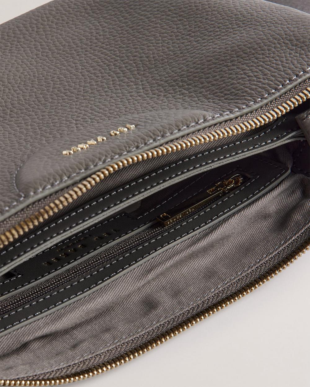 Mid-Grey Ted Baker ESILLE - Branded Webbing Crossbody Leather Women Crossbody Bags | Canada  JPR-053296