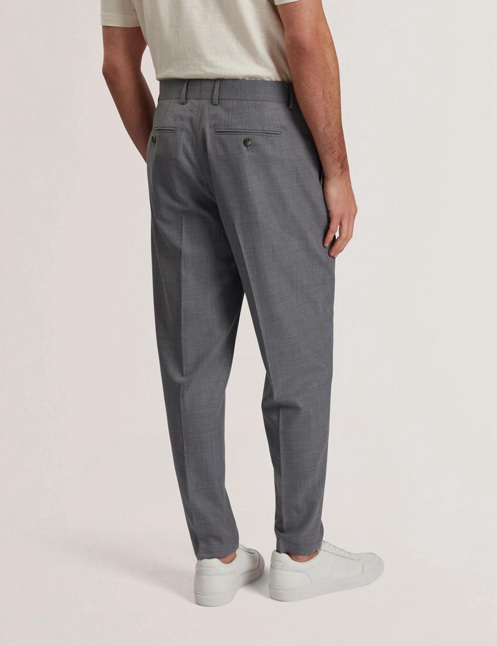 Mid-Grey Ted Baker SELWYNT - Lightweight Wool Blend Men Trousers | Canada  JCS-921450