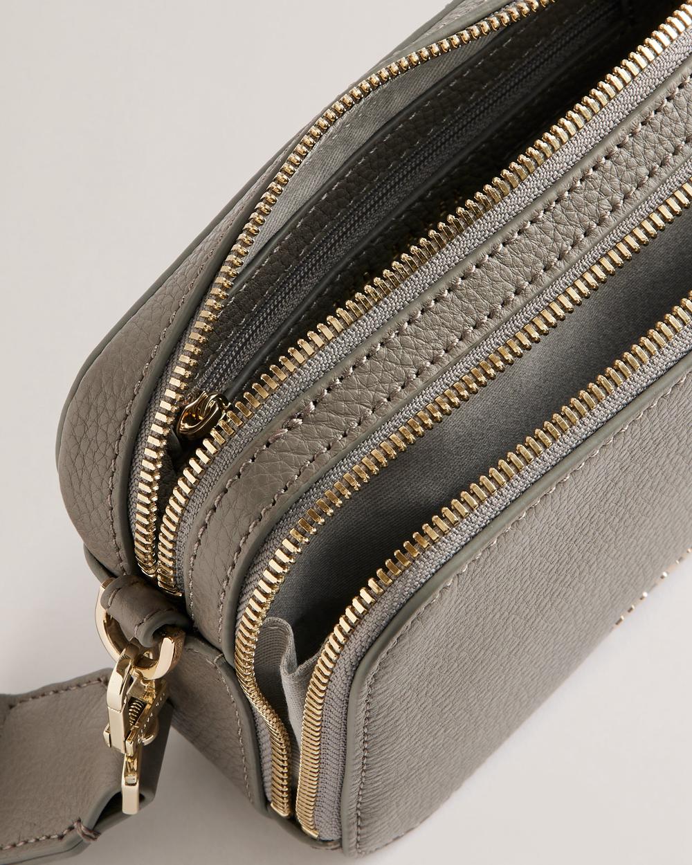Mid-Grey Ted Baker STUNNA - Mini Leather Crossbody Camera Women Camera Bag | Canada  DNC-187624