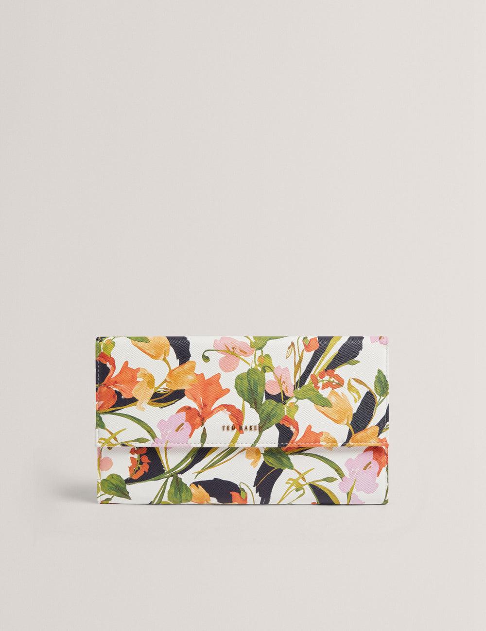 Nat-White Ted Baker JACIIIE - Floral Print Faux Leather Travel Women Wallets | Canada  MUA-086951