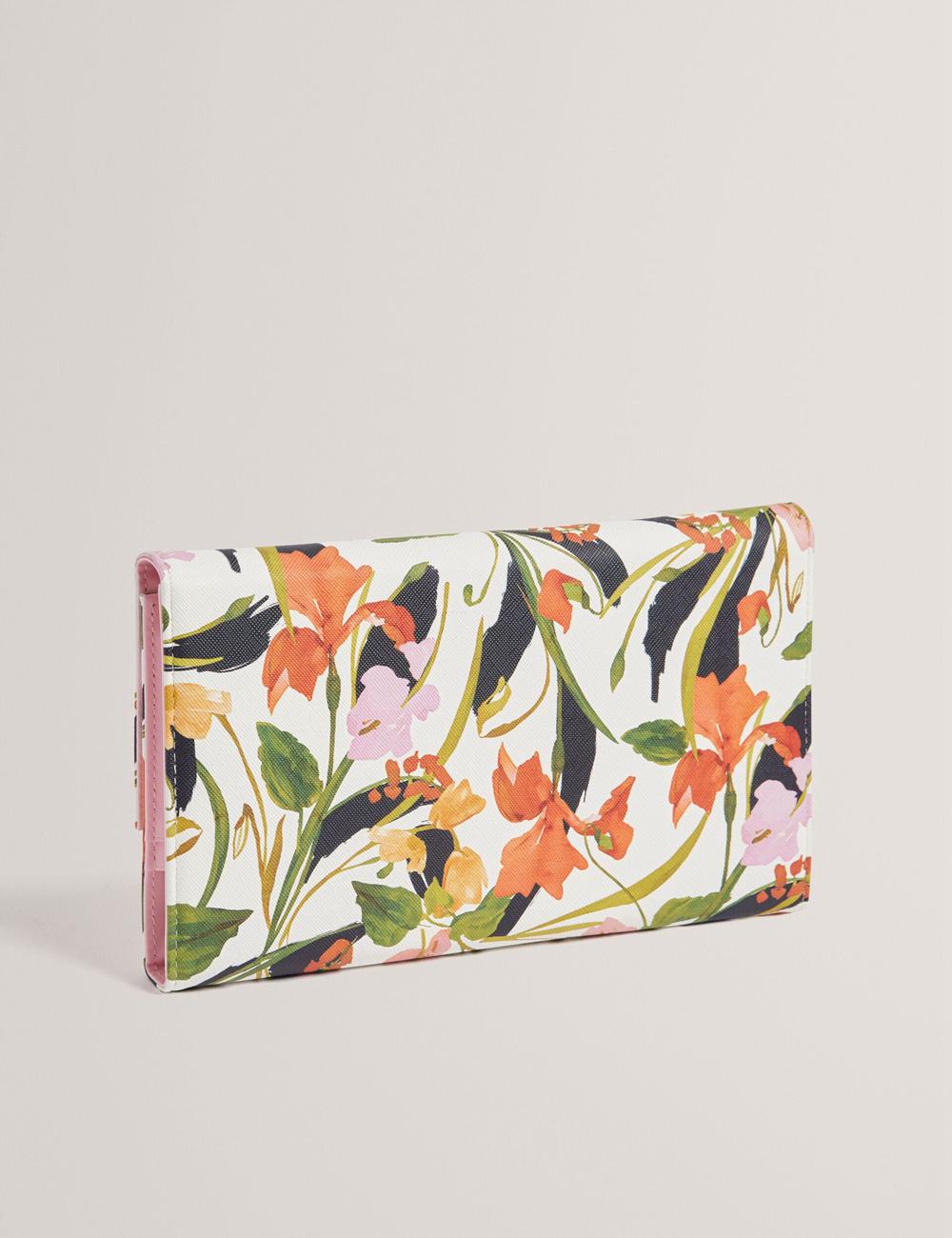 Nat-White Ted Baker JACIIIE - Floral Print Faux Leather Travel Women Wallets | Canada  MUA-086951