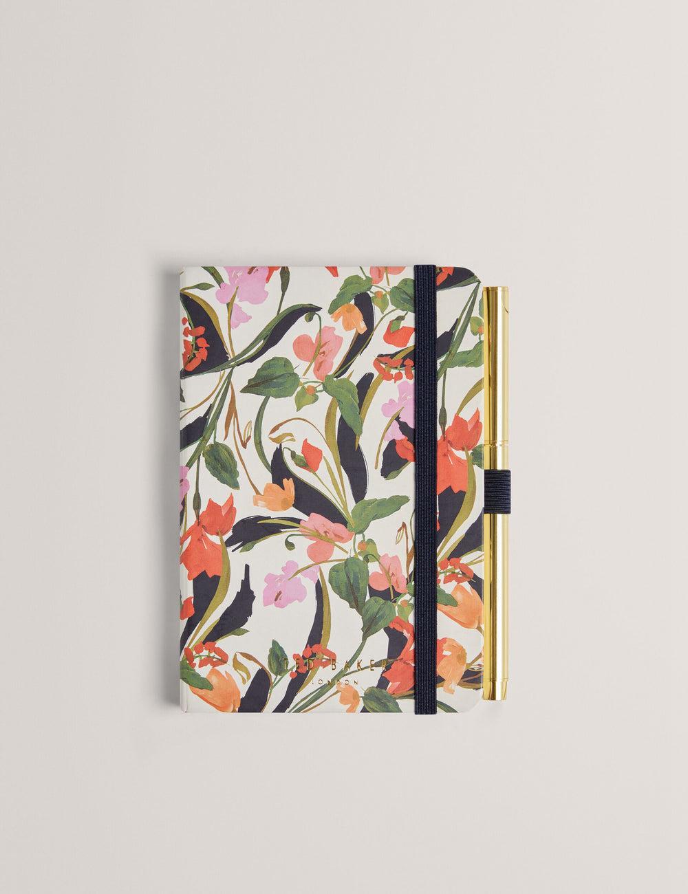 Nat-White Ted Baker WHINNA - Floral Print A6 Notebook & Pen Women Stationary | Canada  ORC-527063