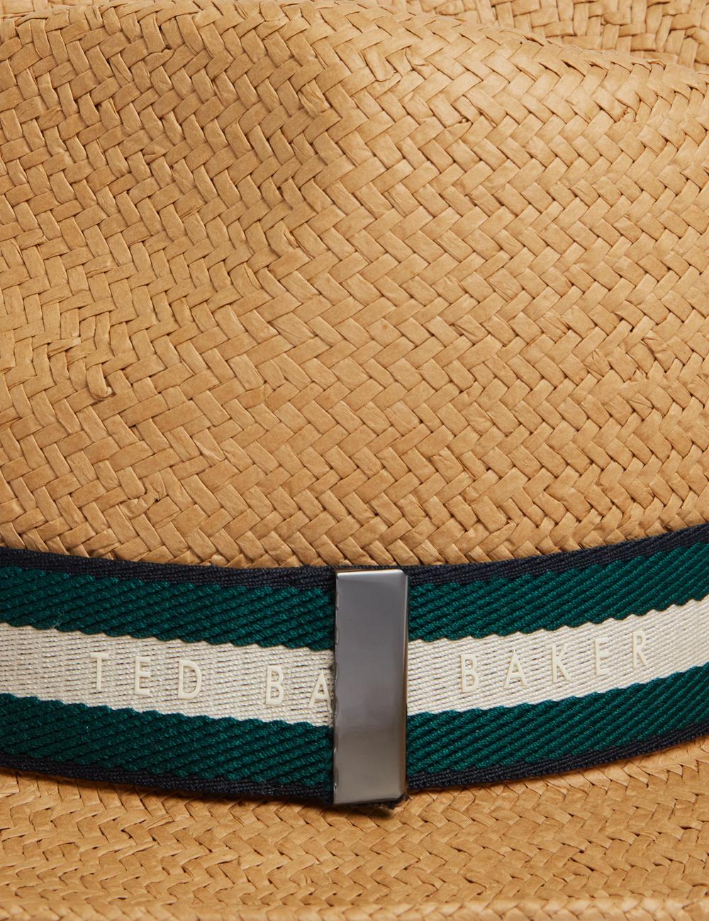 Natural Ted Baker ADRIENS - Straw Panama Webbing Detail Beach Men Hats | Canada  NPE-087163