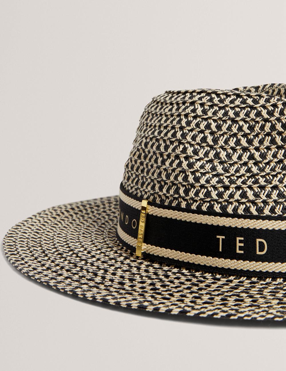 Natural Ted Baker CLARIES - Mixed Weave Straw Women Fedora Hats | Canada  NMQ-865701