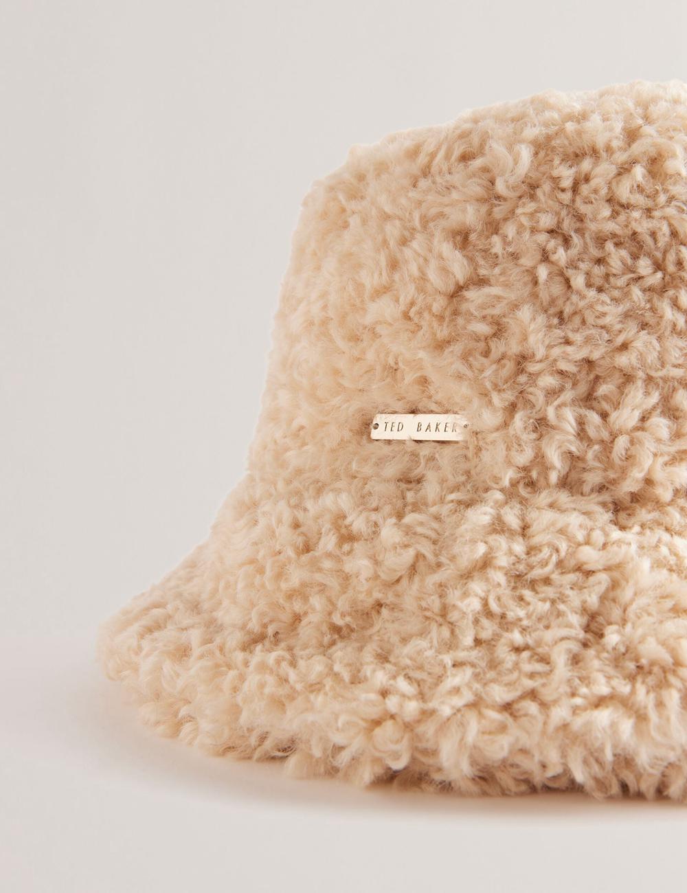 Natural Ted Baker FLUFFYI - Faux Shearling Wide Brim Women Bucket Hats | Canada  GMW-520436