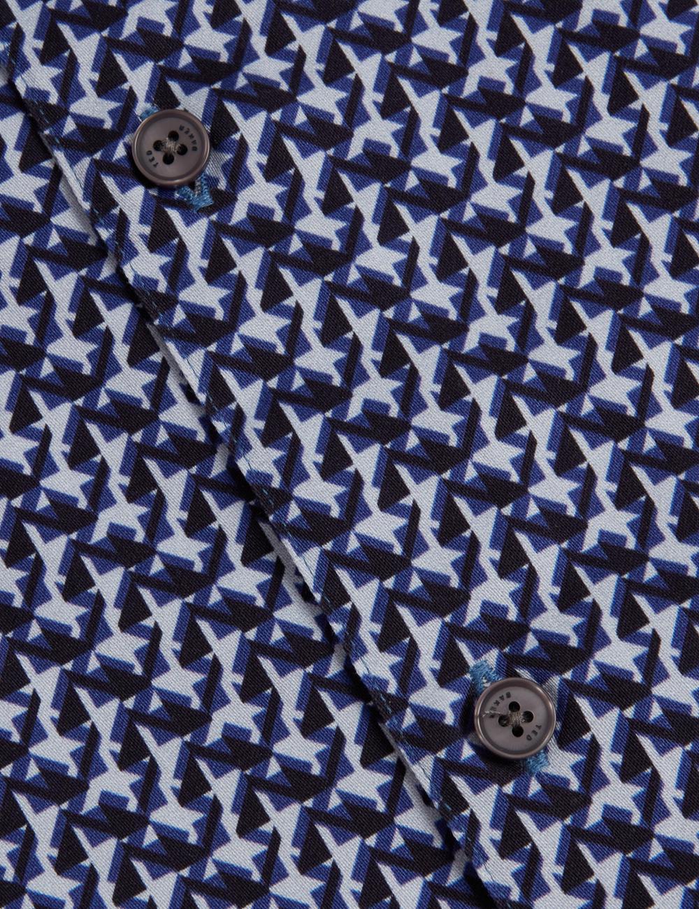 Navy Ted Baker ALPHSO SS Regular Fit Geo Men Casual Shirts | Canada  ZHC-291536