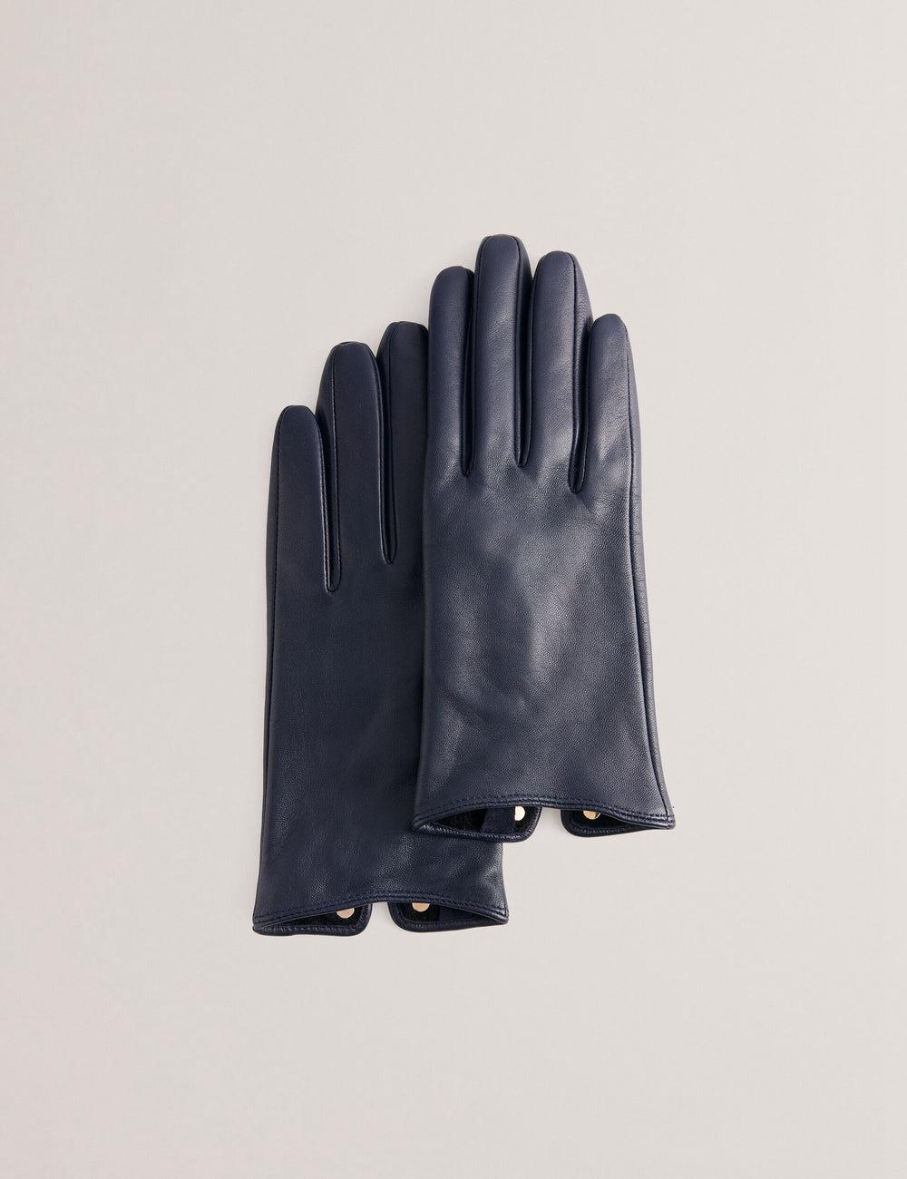 Navy Ted Baker ARLEOS - Leather Split Cuff Women Gloves | Canada  DSB-594837