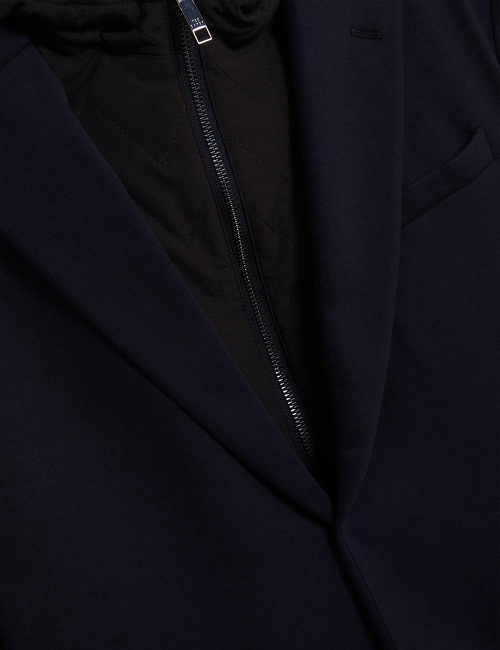 Navy Ted Baker ASHB - Jersey Blazer With Zip-Up Hooded Liner Men Blazers | Canada  PFX-931547