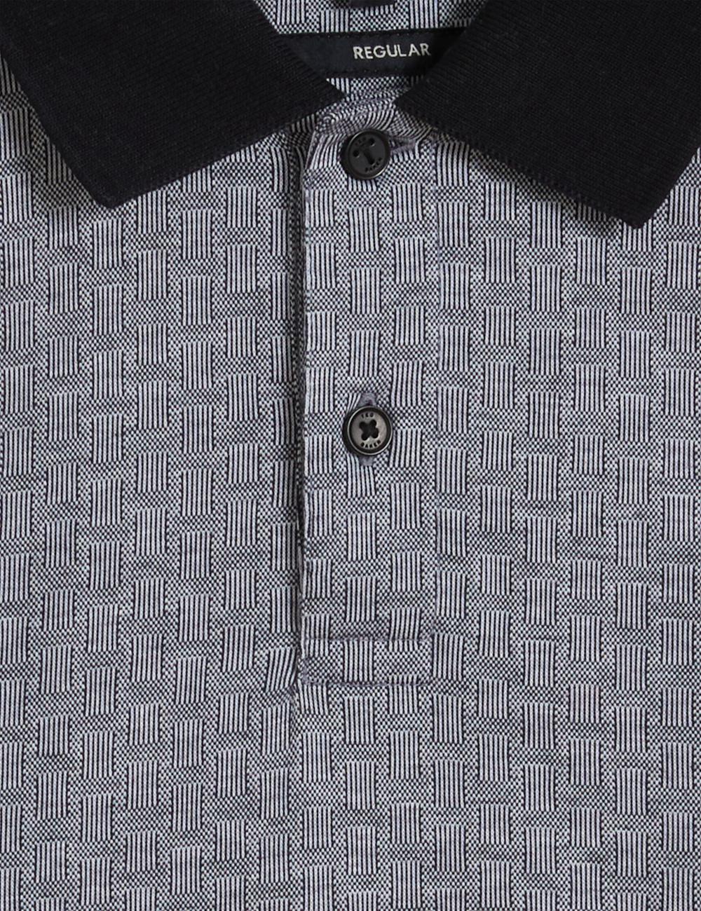 Navy Ted Baker AUGUSO - Textured Jacquard Cotton Men Polos Shirts | Canada  TPW-235768