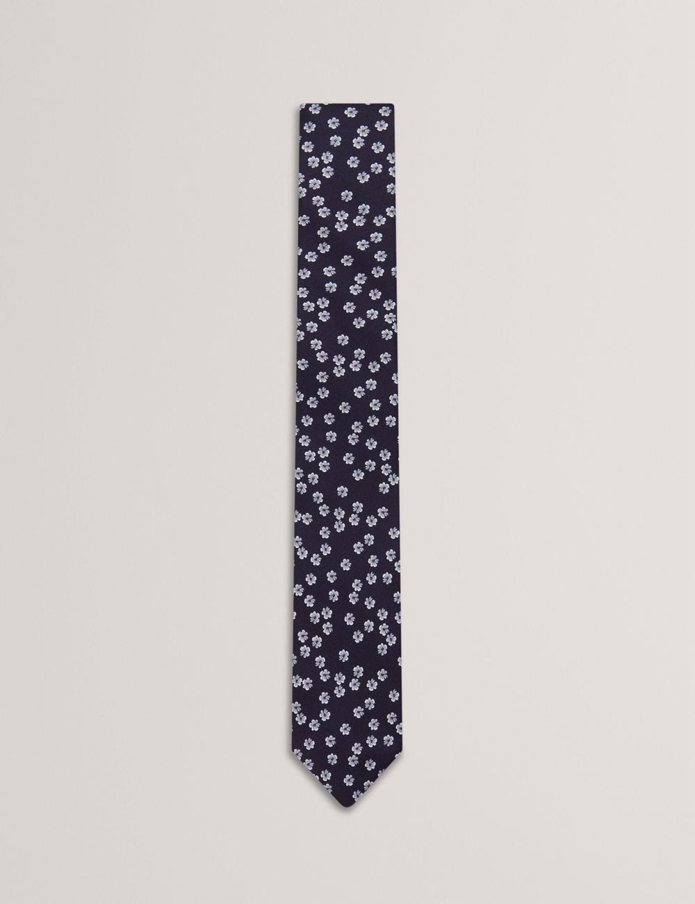 Navy Ted Baker BENTLYY - Ditsy Floral Print Silk Men Ties | Canada  OGX-364982