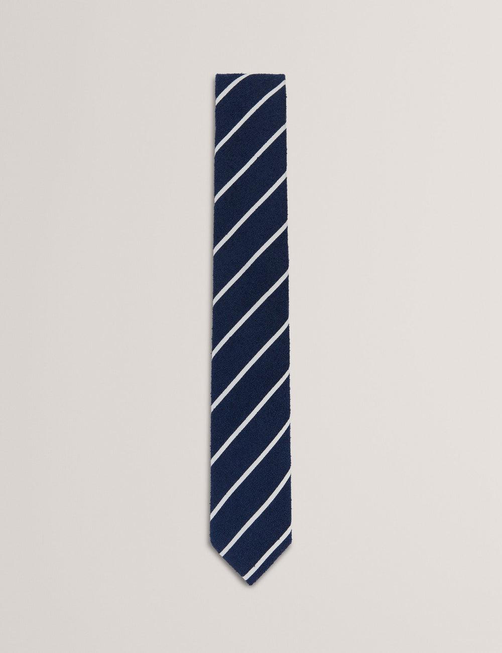 Navy Ted Baker CAMPSEA - Boucle Texture Solid Stripe Men Ties | Canada  EBO-068913