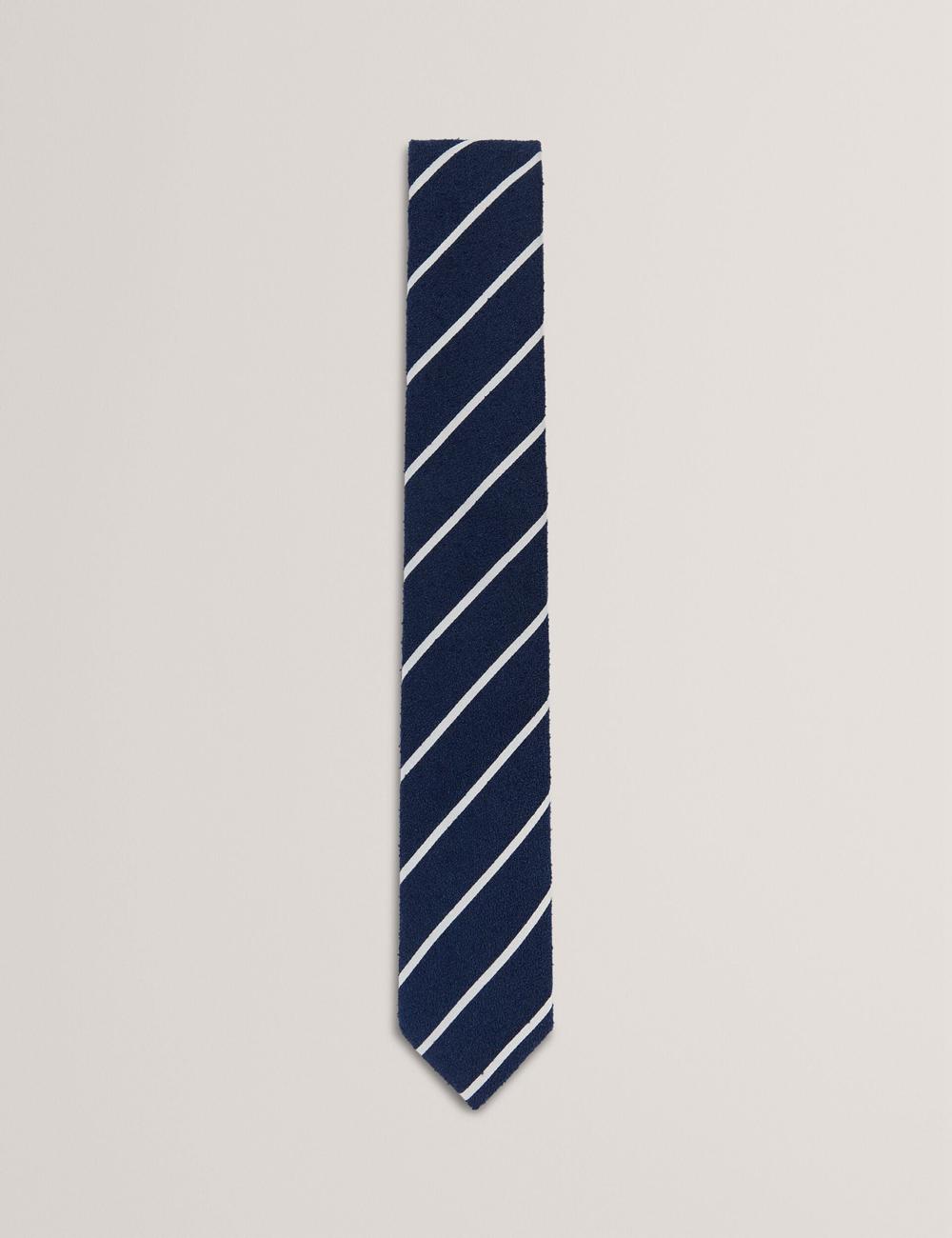 Navy Ted Baker CAMPSEA - Boucle Texture Solid Stripe Men Ties | Canada  EBO-068913