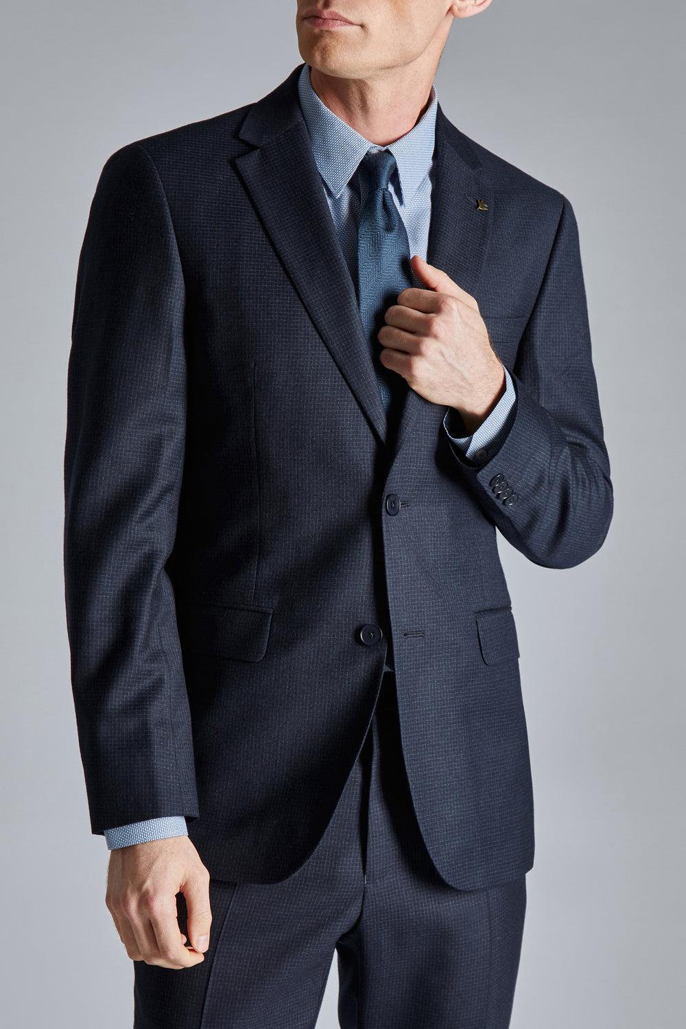 Navy Ted Baker CANISJS - Grid Check Regular Fit Suit Men Jackets | Canada  LKO-142906