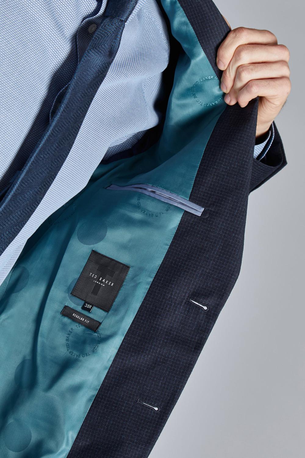 Navy Ted Baker CANISJS - Grid Check Regular Fit Suit Men Jackets | Canada  LKO-142906