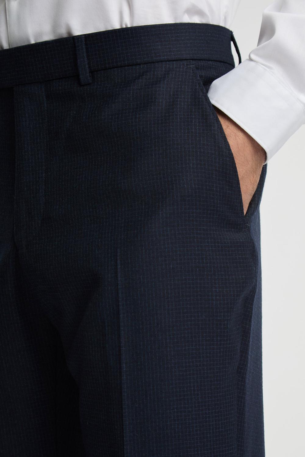 Navy Ted Baker CANISTS - Grid Check Regular Fit Suit Men Trousers | Canada  DZP-608124