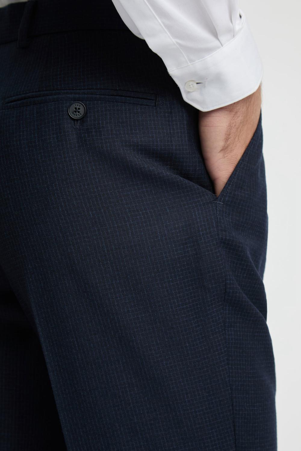 Navy Ted Baker CANISTS - Grid Check Regular Fit Suit Men Trousers | Canada  DZP-608124