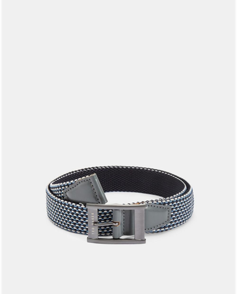 Navy Ted Baker COLUMM - Reversible Woven Stretch Elasticated Men Belts | Canada  PQM-385604