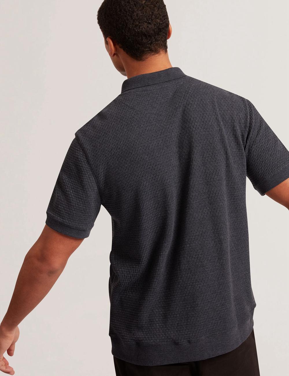 Navy Ted Baker CONNYR - Short Sleeve Button Through Men Polos Shirts | Canada  MFR-631498