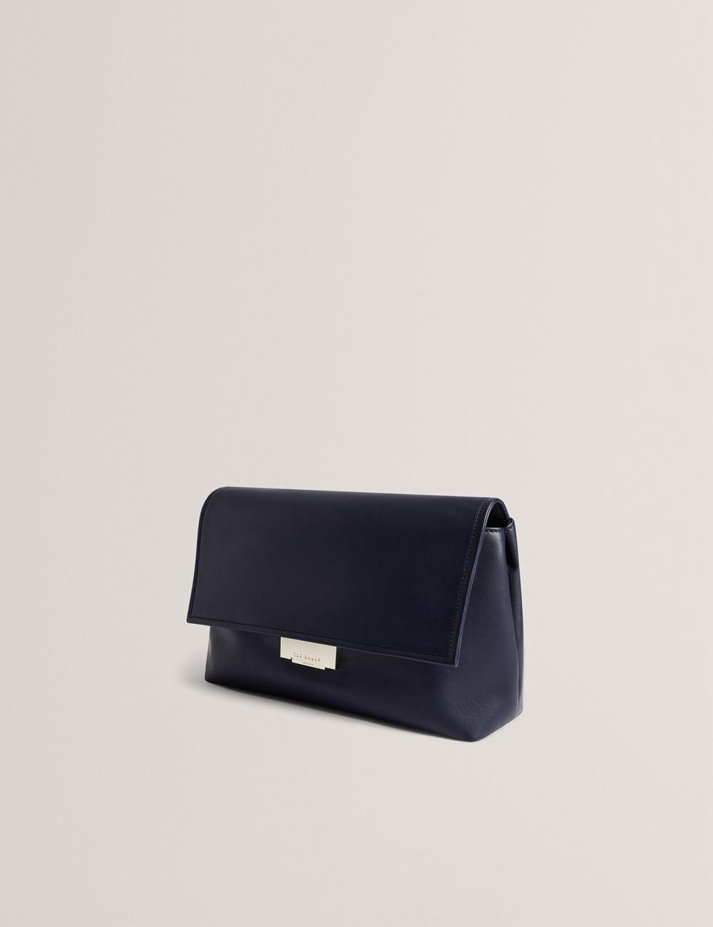 Navy Ted Baker DEMAE - Leather Fold Over Chain Women Shoulder Bags | Canada  BSE-670231
