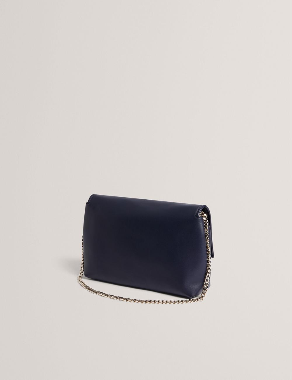 Navy Ted Baker DEMAE - Leather Fold Over Chain Women Shoulder Bags | Canada  BSE-670231