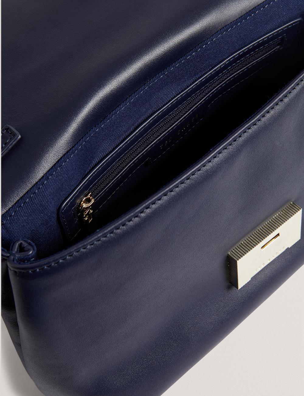 Navy Ted Baker DEMAE - Leather Fold Over Chain Women Shoulder Bags | Canada  BSE-670231