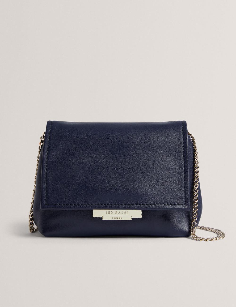 Navy Ted Baker DEMNI - Mini Leather Fold Over Chain Women Crossbody Bags | Canada  SLX-305967