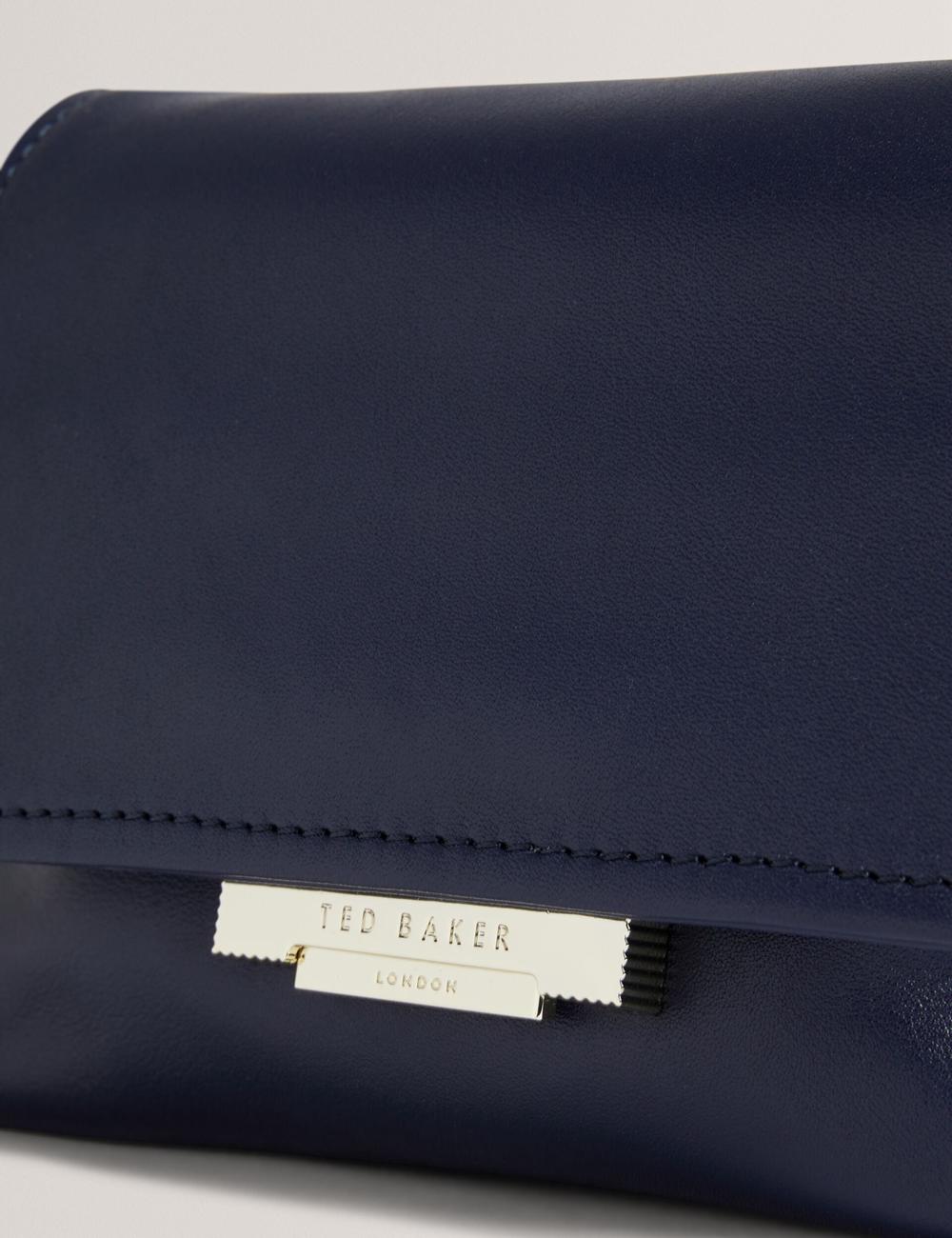 Navy Ted Baker DEMNI - Mini Leather Fold Over Chain Women Crossbody Bags | Canada  SLX-305967