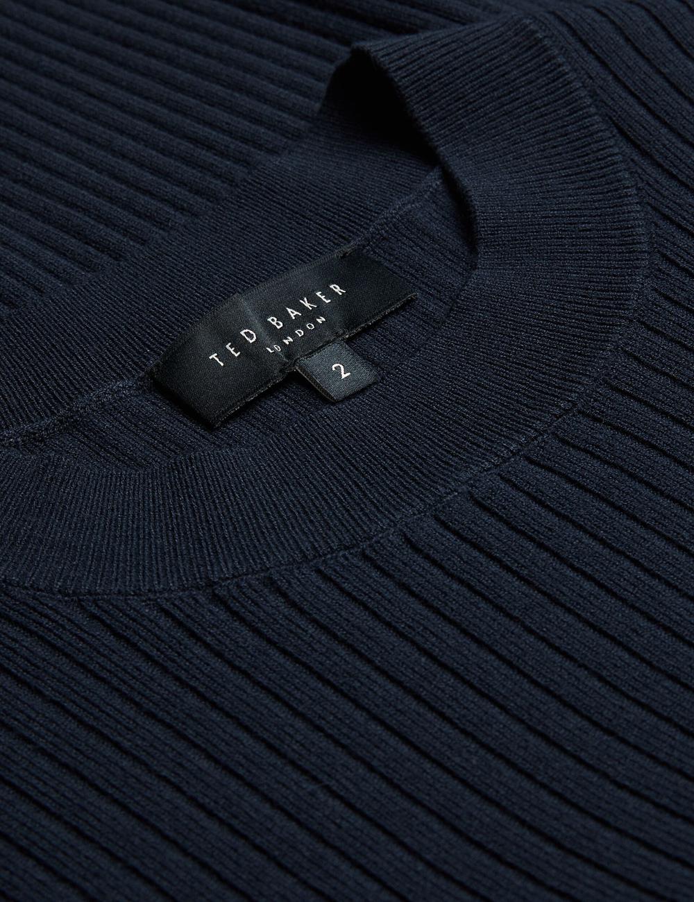 Navy Ted Baker ELLIHAA - Ribbed Knit Half Sleeve Women Tops | Canada  GIW-546931