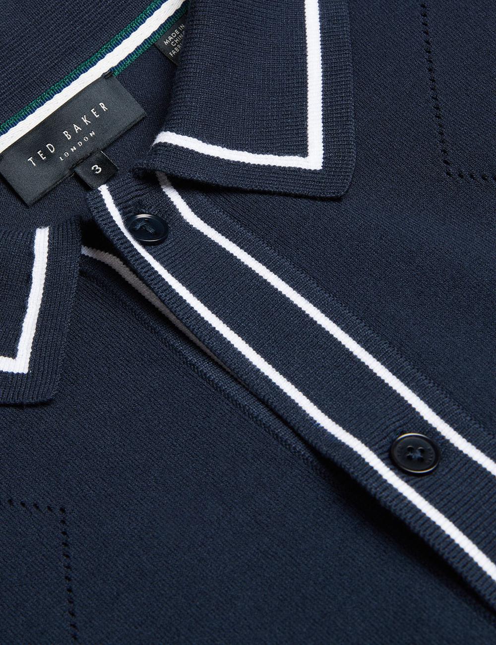 Navy Ted Baker ELMDON LS Diamond Button Through Men Casual Shirts | Canada  TZX-574068