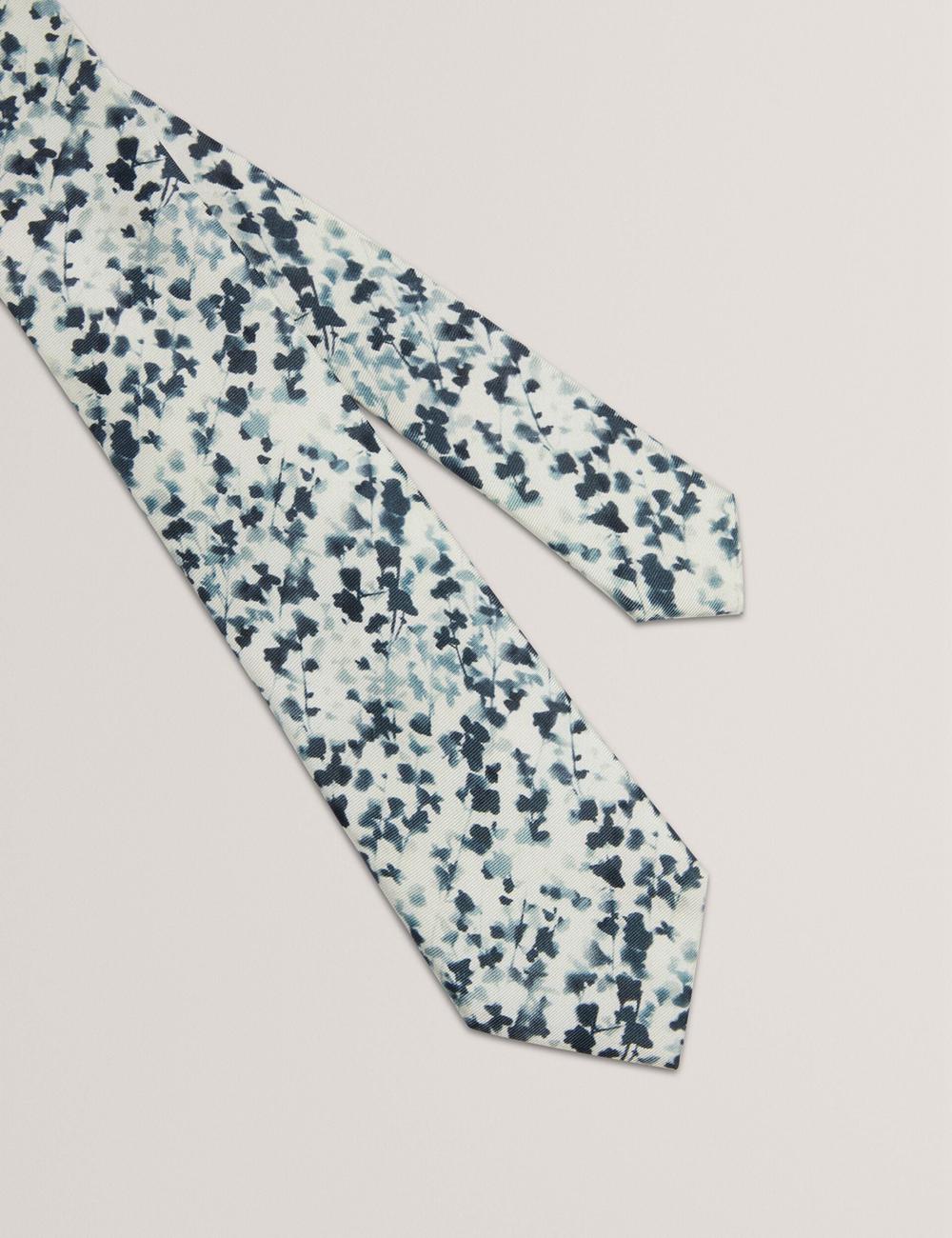 Navy Ted Baker ELMSTED - Blurred Floral Print Silk Men Ties | Canada  YKF-427903