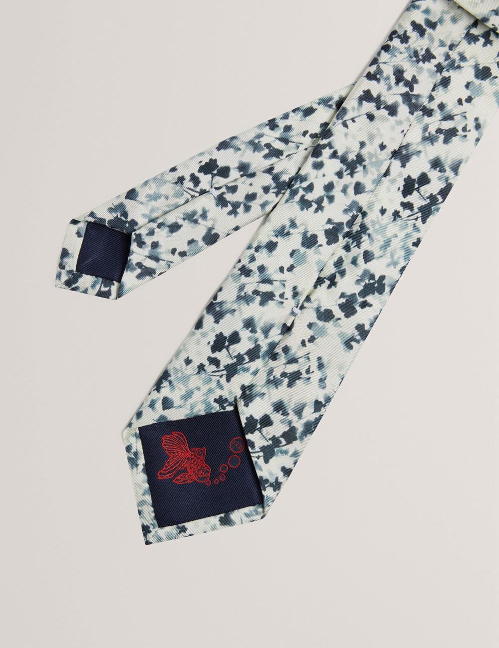 Navy Ted Baker ELMSTED - Blurred Floral Print Silk Men Ties | Canada  YKF-427903