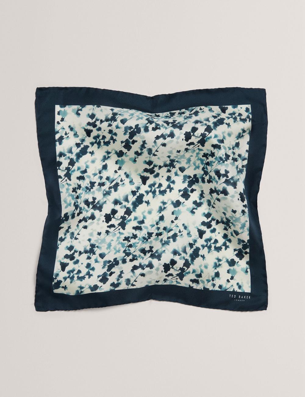 Navy Ted Baker ELMSTEP - Blurred Floral Print Silk Pocket Men Pocket Squares | Canada  RZG-309564