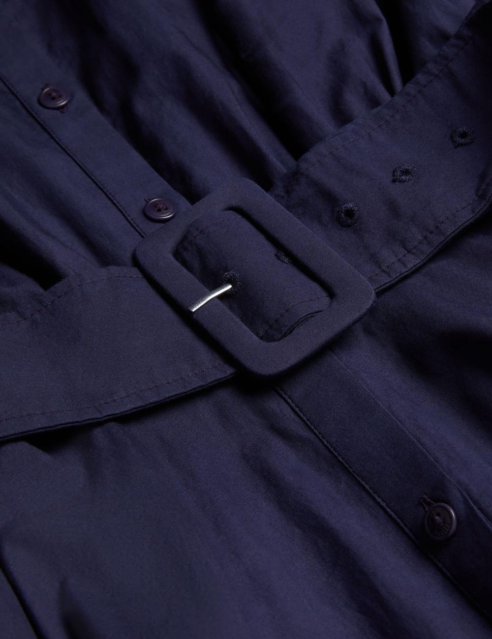 Navy Ted Baker ENE - Cotton Maxi Shirt Dress With Belt Women Maxi Dresses | Canada  JXW-195247