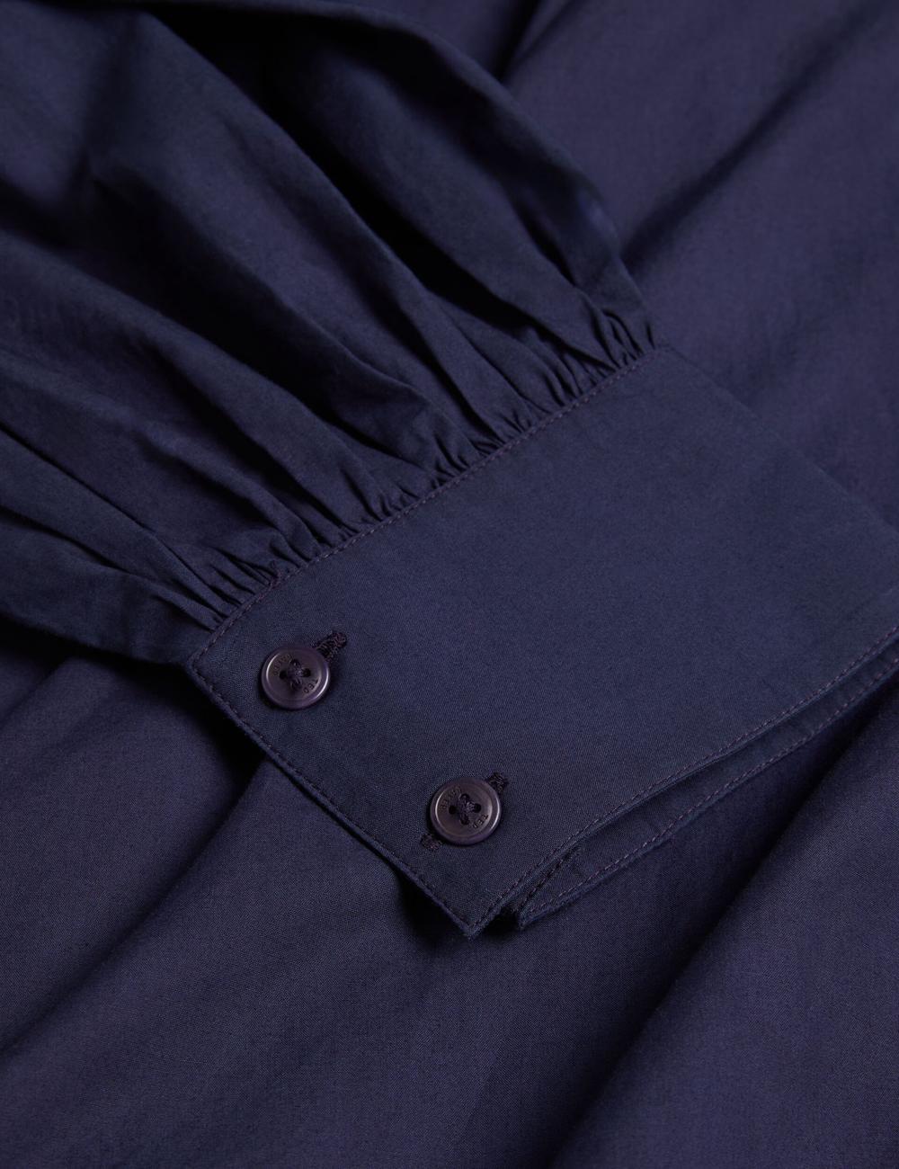 Navy Ted Baker ENE - Cotton Maxi Shirt Dress With Belt Women Maxi Dresses | Canada  JXW-195247