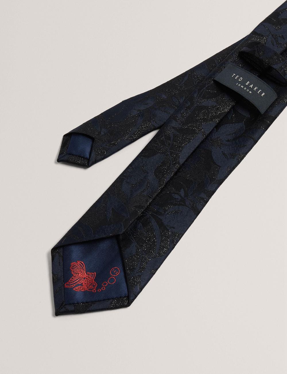 Navy Ted Baker Floral Print Silk Men Ties | Canada  DIZ-520348