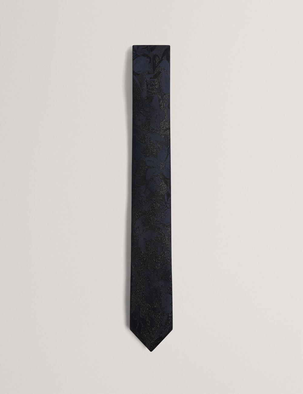 Navy Ted Baker Floral Print Silk Men Ties | Canada  DIZ-520348