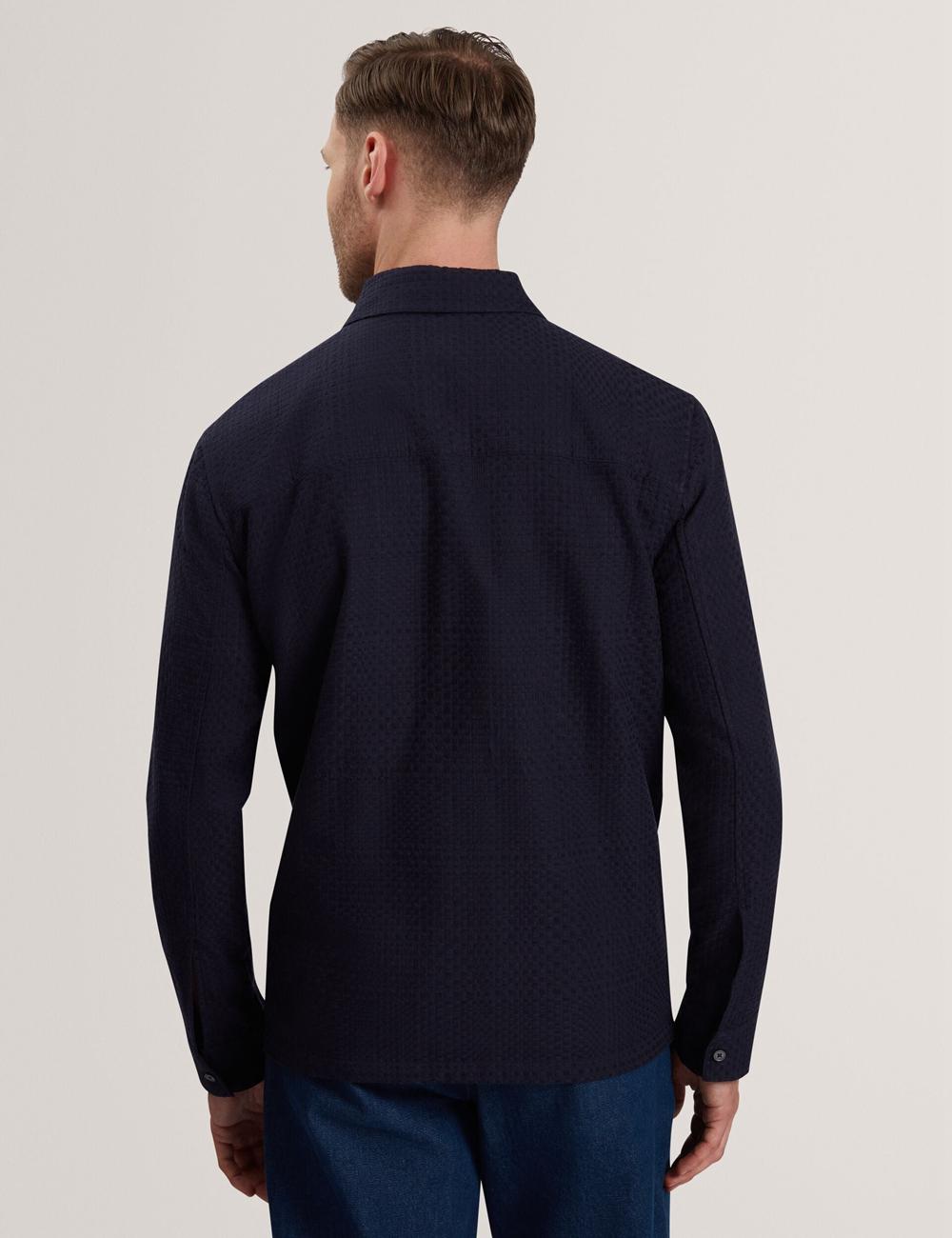 Navy Ted Baker KAILINS - Long Sleeve Zip-Through Cotton Overshirt Men Overshirts | Canada  UHY-573182