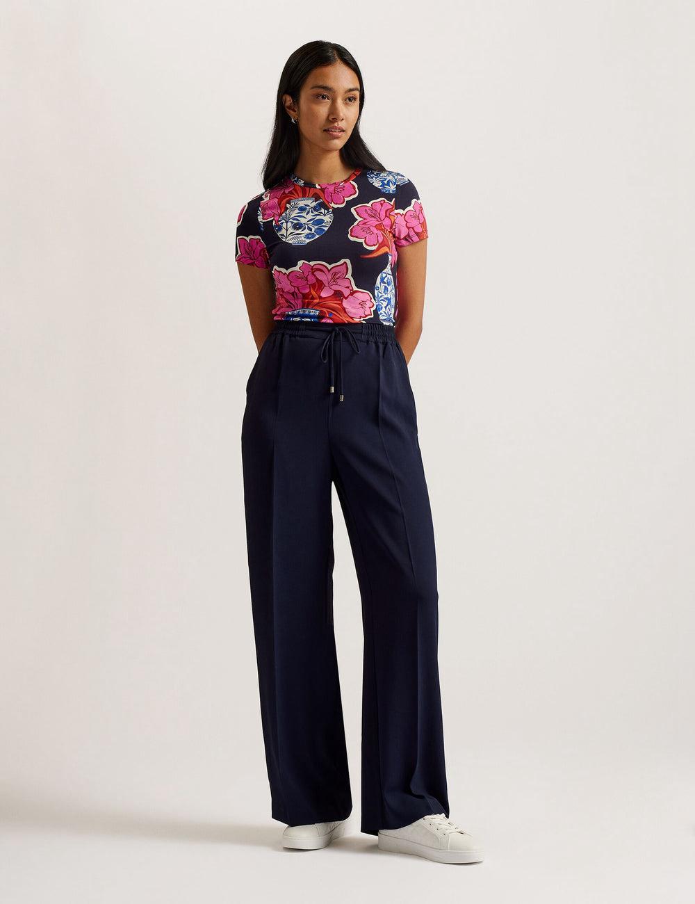 Navy Ted Baker LILIAAH - Wide Leg Tailored Women Joggers | Canada  IEP-574921