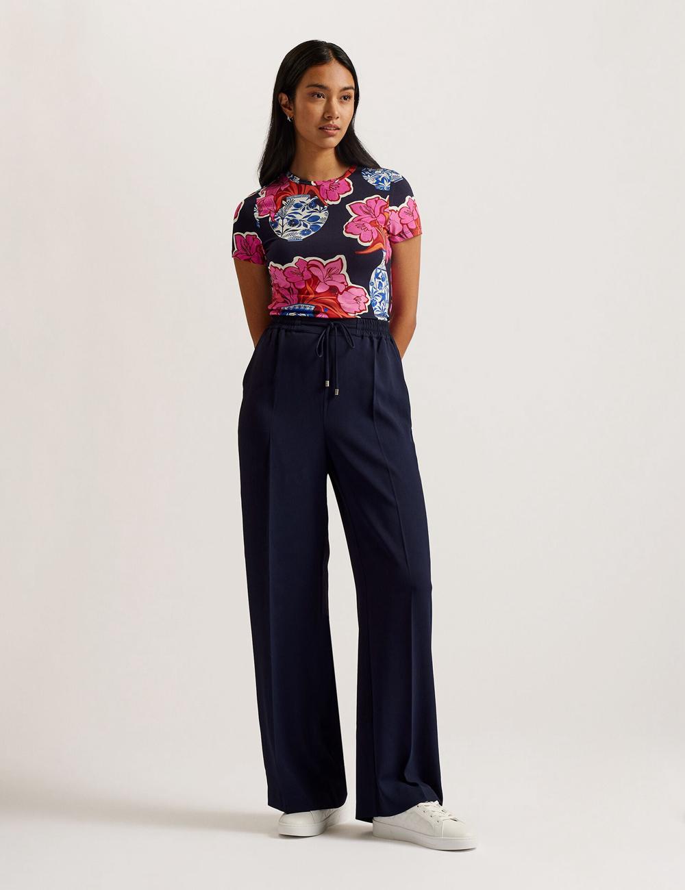 Navy Ted Baker LILIAAH - Wide Leg Tailored Women Joggers | Canada  IEP-574921