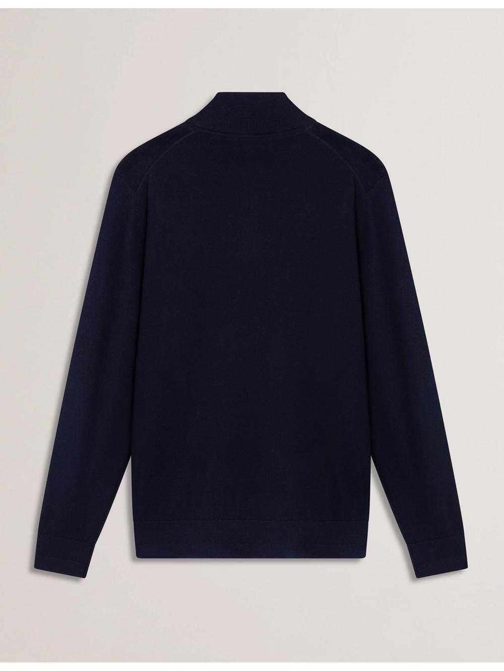 Navy Ted Baker LIMEHAS - Wool Quarter Zip Funnel Neck Sweater Men Jumpers | Canada  ZTW-192834