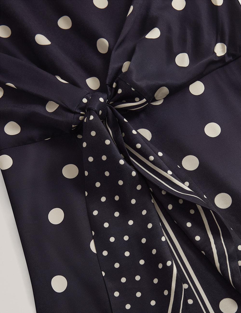 Navy Ted Baker MALMOA - Polka Dot Detail Column Women Midi Dresses | Canada  JMR-578642