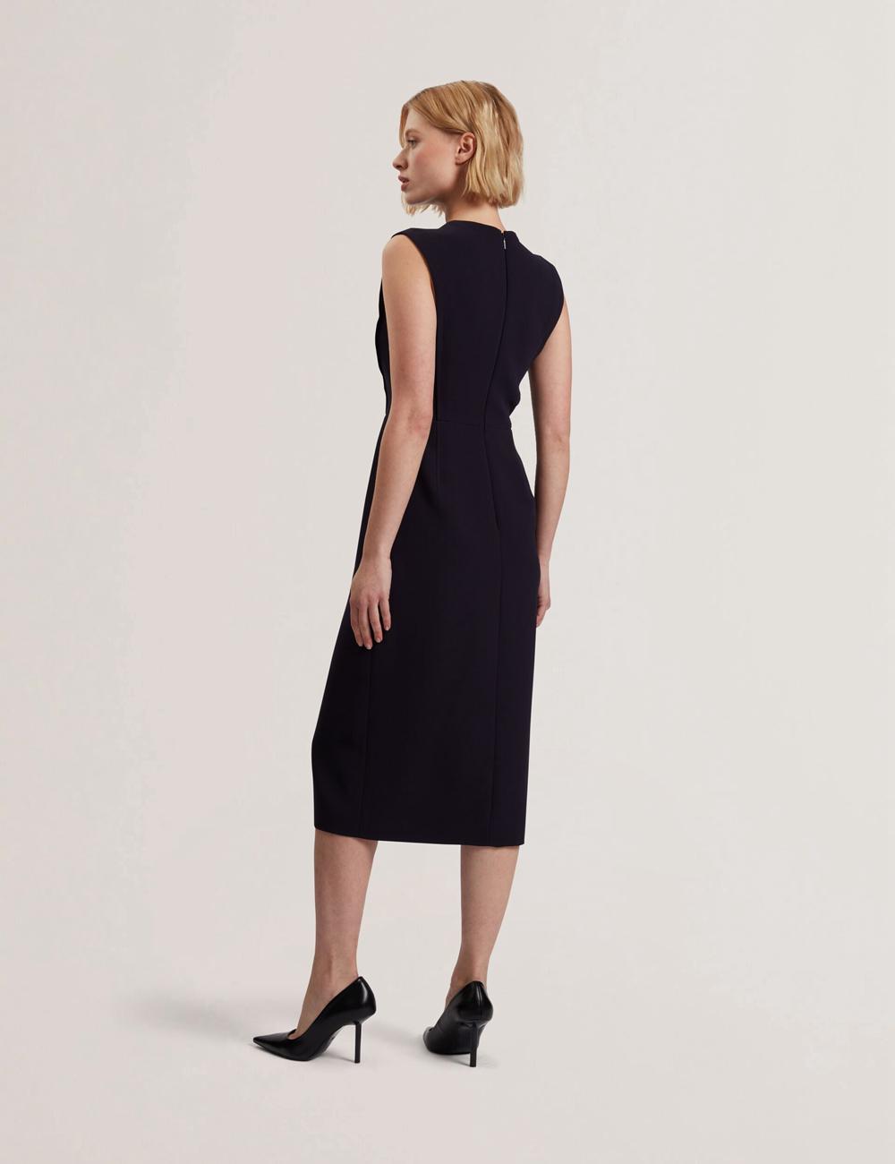 Navy Ted Baker MANABDL - Tailored Sleeveless With Front Split Women Midi Dresses | Canada  CJO-792108