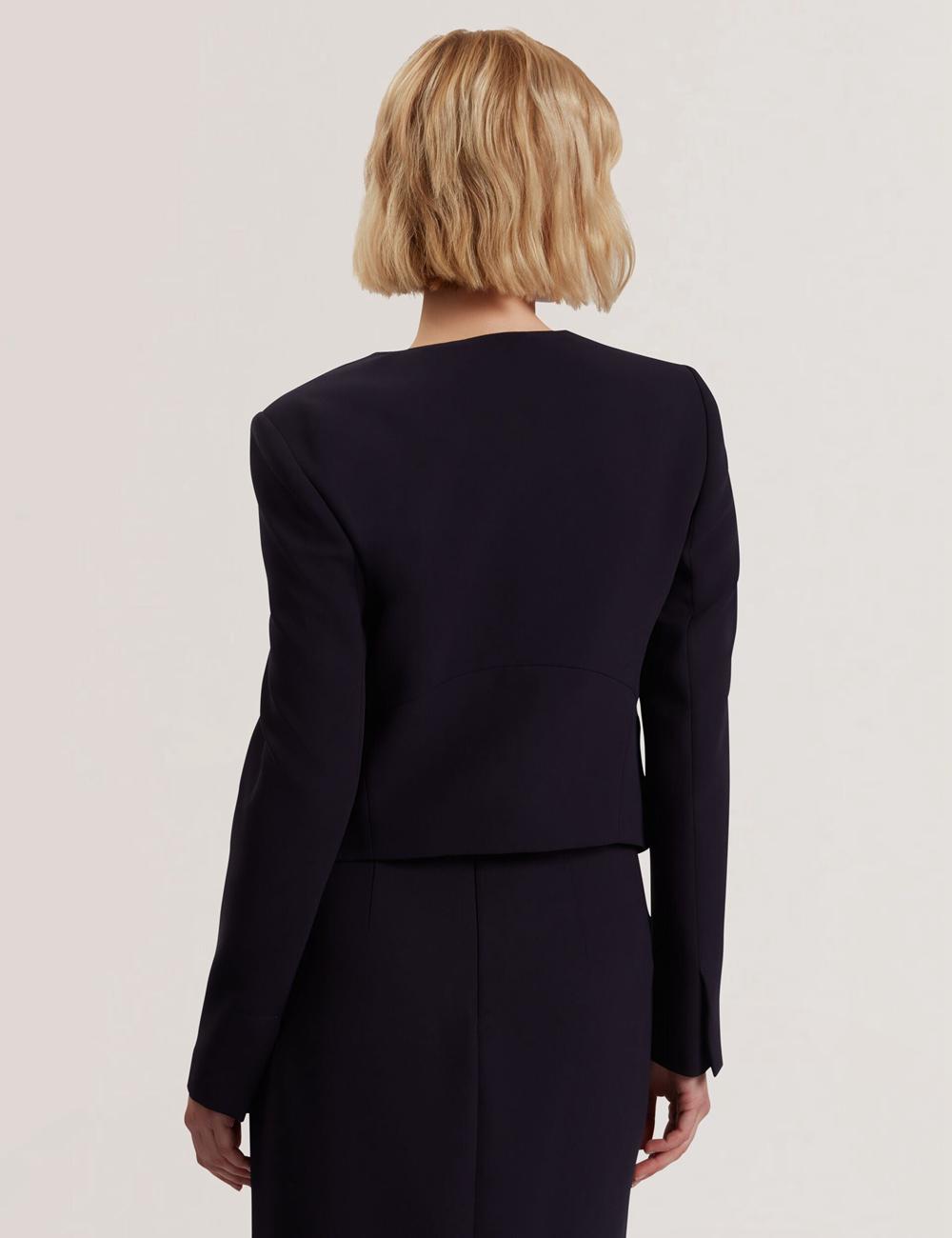 Navy Ted Baker MANABJL - Tailored Round Neck Cropped Open Women Jackets | Canada  CDA-694805