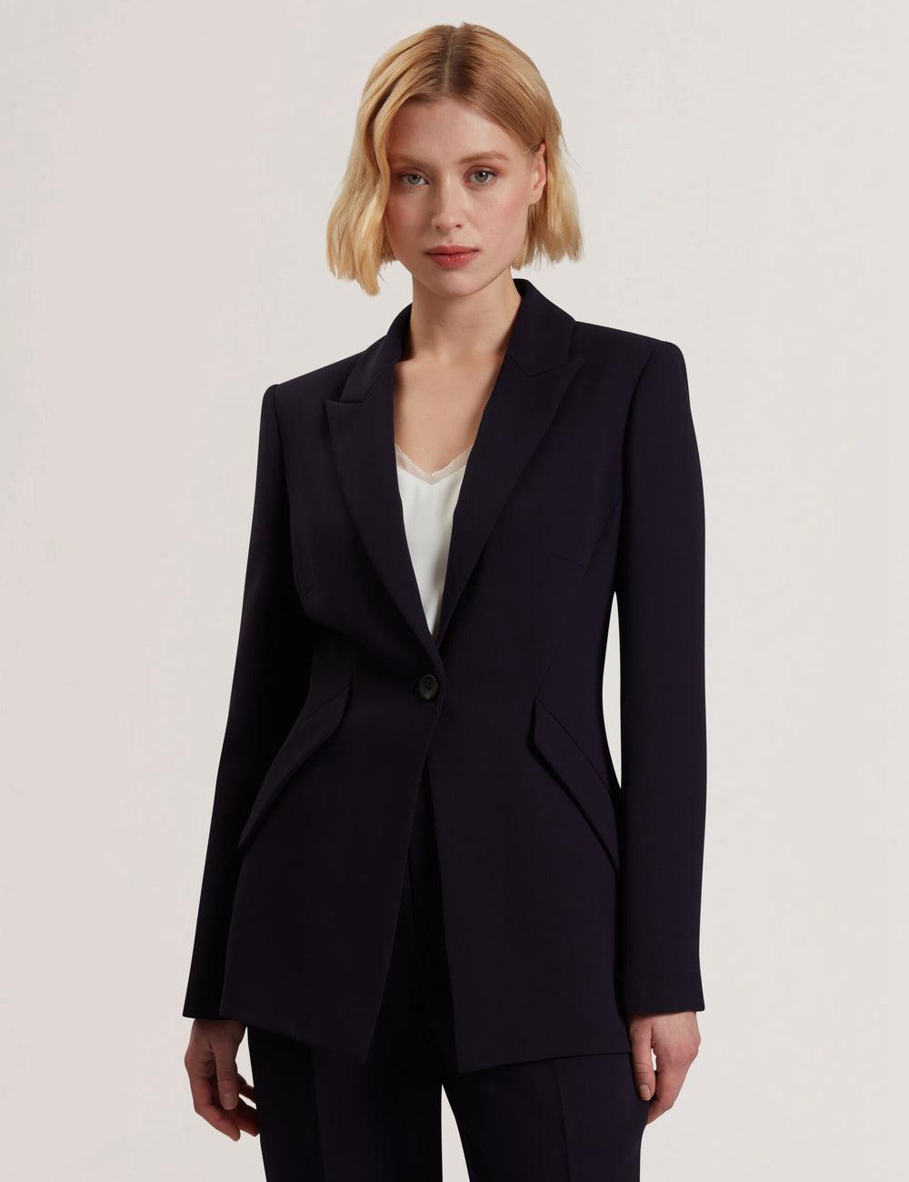Navy Ted Baker MANABL - Slim Fit Single Breasted Tailored Blazer Women Jackets | Canada  HLO-513607