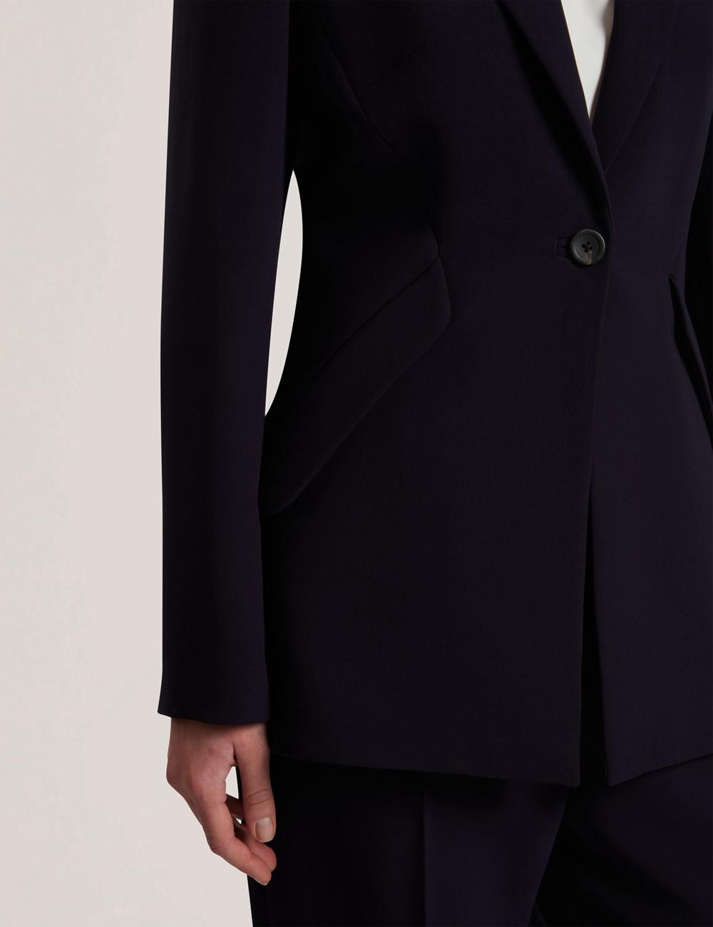 Navy Ted Baker MANABL - Slim Fit Single Breasted Tailored Blazer Women Jackets | Canada  HLO-513607
