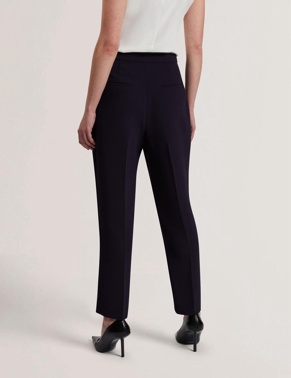 Navy Ted Baker MANABTL - High Waist Tapered Leg Tailored Women Trousers | Canada  NPM-845912