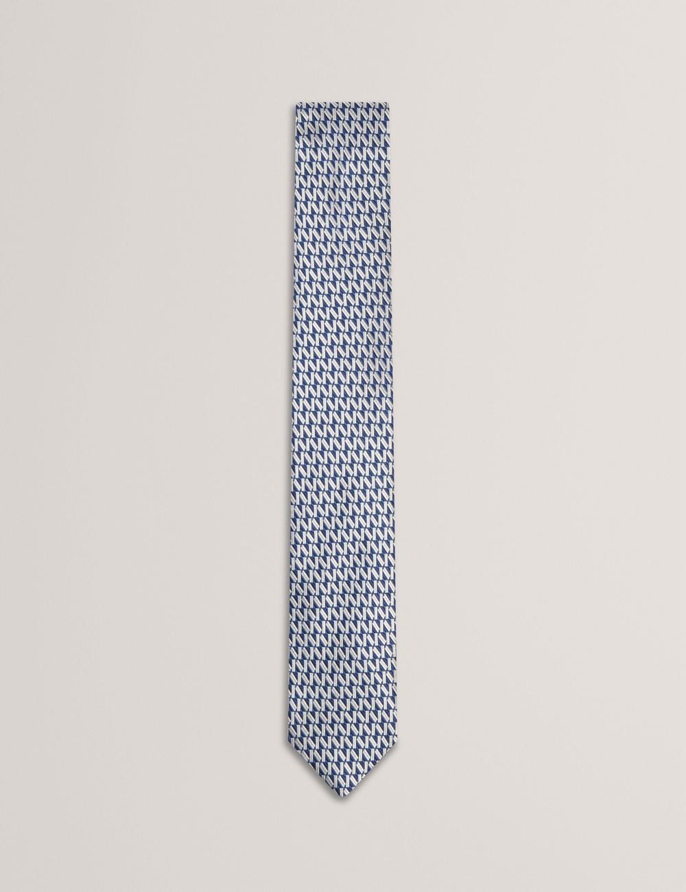 Navy Ted Baker MILAK - Geometric Pattern Silk Men Ties | Canada  IJF-798230